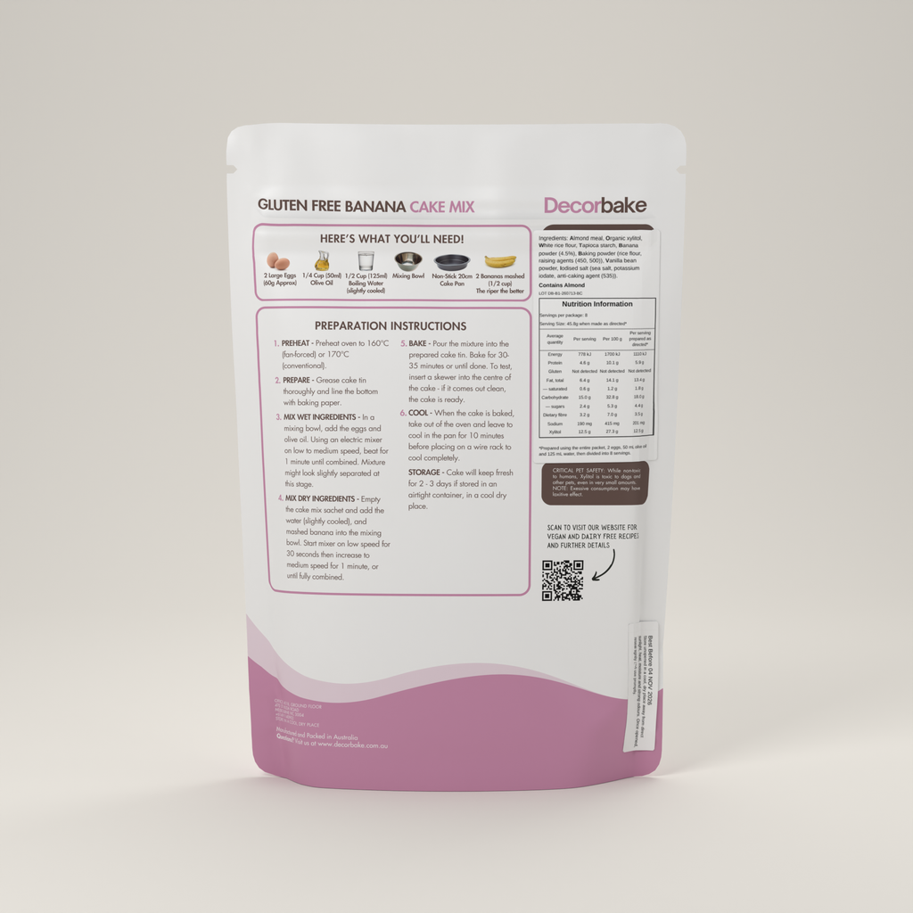 Banana Cake Mix | Gluten Free & No Added Sugar
